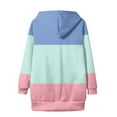 thumbnail image 5 of XUNKUSGA Womens Hooded Cardigan Fashion Color Block Long Women's Jackets Knitted Long Sleeved Button Up Cardigans for Women Trendy Loose Casual Hooded Sweatshirts with Pocket Blue, 5 of 5
