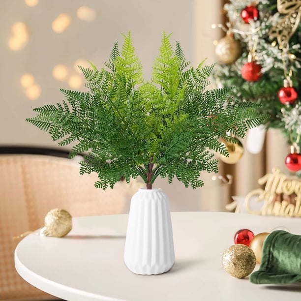 Ramas Navideñas Artificiales con Hojas de Peonía: Guirnaldas, Coronas y Tallos Decorativos para Manualidades y Exhibiciones Festivas.