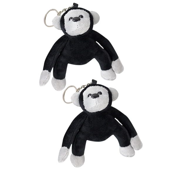 FONDOTIN 2Pcs Plush Gorilla Keychain Pendant Black Soft Plush Animal Decoration