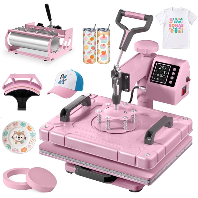 Máquina de prensa térmica Slendor 12x15" combo digital 5 en 1