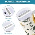 thumbnail image 3 of Yayeee 40oz Stainless Steel Tumbler with Straw and Handle Double-Wall Insulated Travel Water Bottle, Sunflower Pattern, 3 of 8