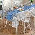 thumbnail image 4 of Blue Grey Abstract Rectangle Tablecloth, Gradient Geometric Graffiti Modern Art Waterproof & StainResistant Tablecloth, Washable Oil-proof Table Cover for Dining/Party/Wedding/Buffet 54x108 In, 4 of 9