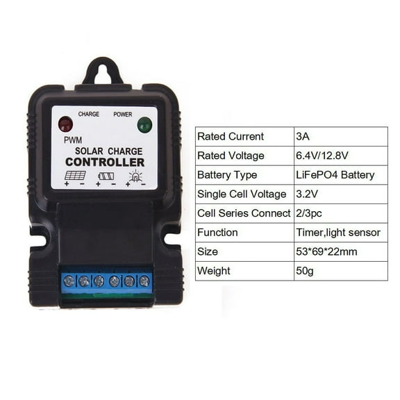6V 12V 10A 3-Stage Solar Panel Charge Controller Regulator for Pwm Battery Charger 3A 12.8V