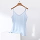 thumbnail image 1 of Camisola de manga corta para mujer, de color liso, con cuello en V, para exteriores, ropa interior básica, para decoración del hogar, pijama sin mangas de algodón., 1 of 6