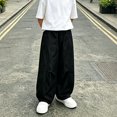 thumbnail image 5 of Coerni Cargo Pants for Boys Elastic Waist Baggy Casual Khaki Wide Leg Pants Neutral Minimal Youth Versatile Casual Preppy Pants, 5 of 8