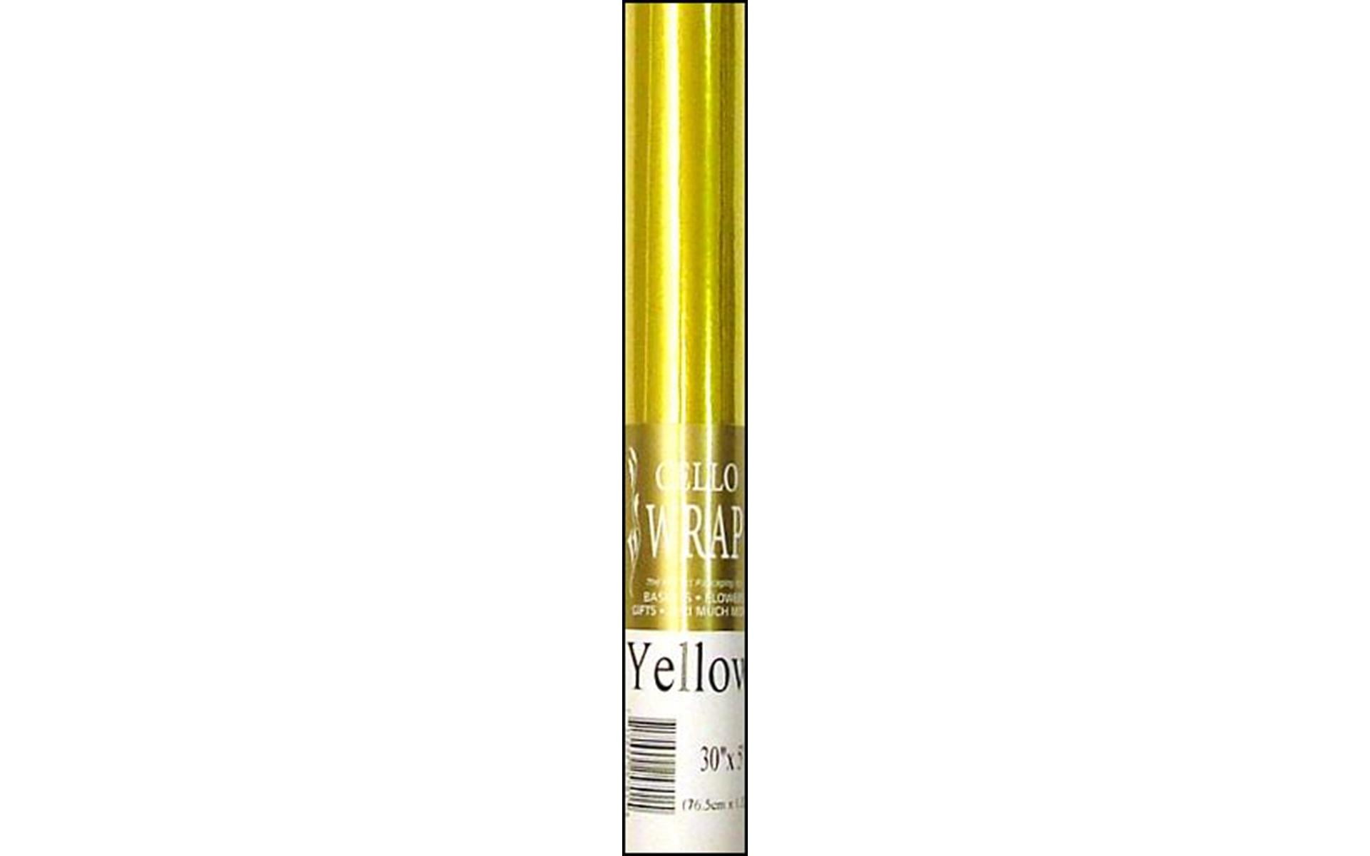 Cello Wrap 30"x5' Roll Solid Yellow