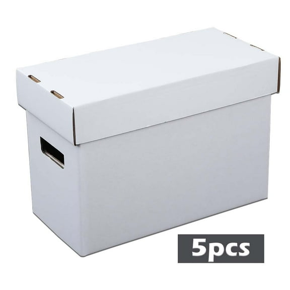 CROSSDESIGN Short Comic Storage Box - White - Holds 150-175 Comics - 5-PACK