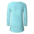 thumbnail image 3 of Innerwin Tricot Tops Manches Longues Femmes Pull-Over Col Rond Blouse de Tunique Sky Blue M, 3 of 6