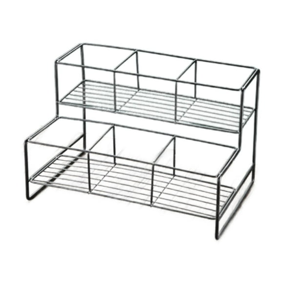 Organizador de siropes, botellero de encimera, decorativo, multiusos, soporte de 2 niveles para 6 botellas de vino de mesa y decoración del hogar