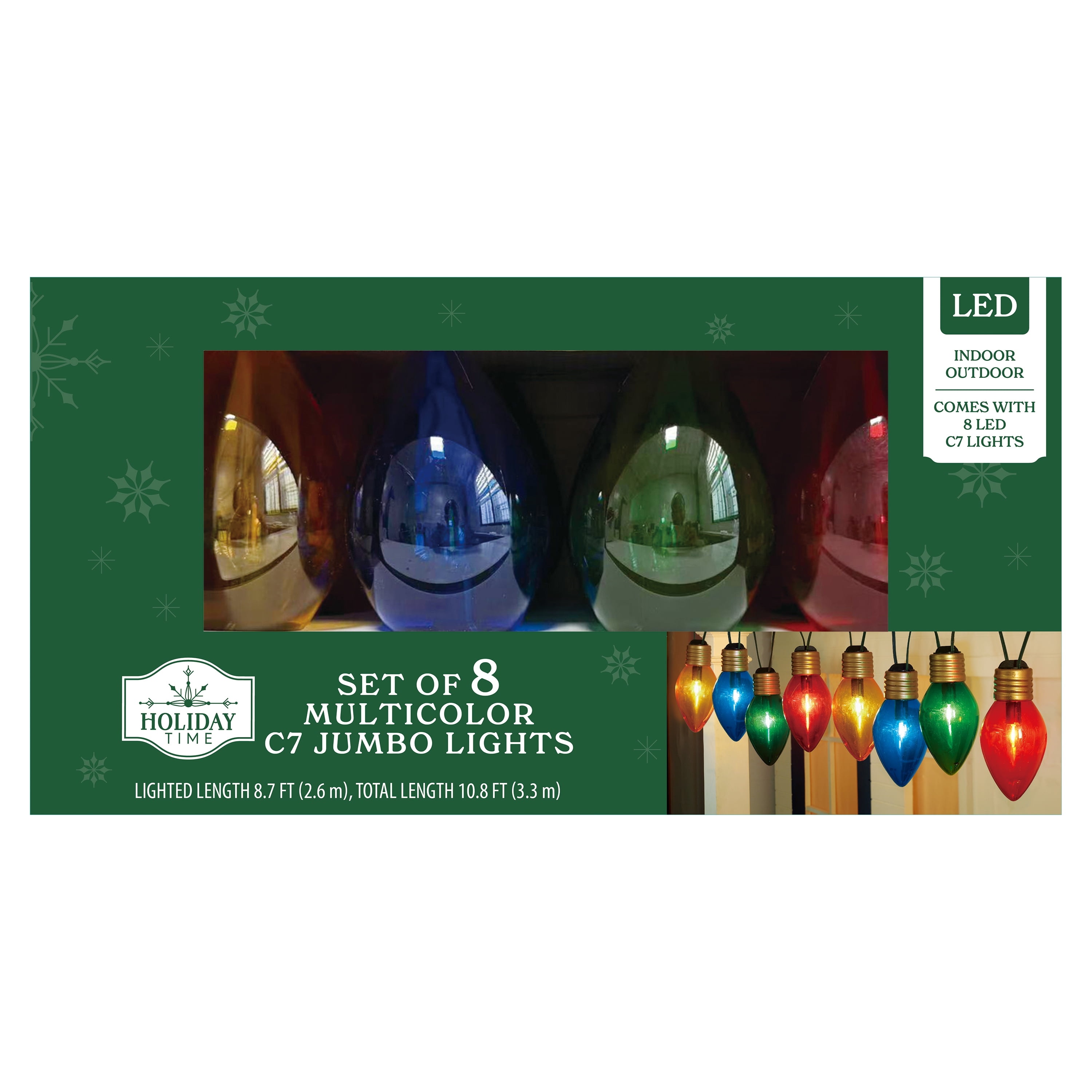 Holiday Time 8-Count LED Jumbo C7 String Lights, 10.8 Feet photo 6