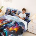 thumbnail image 3 of Homewish Magical Dragon Queen Sheets,Vintage Wildlife Queen Sheet Sets,Gray,4 Pieces,1 Flat Sheet, 1 Fitted Sheet and 2 Pillowcases, 3 of 6