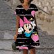 thumbnail image 3 of Vestido de manga corta con cuello en V, informal, bohemio, holgado, elegante, de verano, con estampado 3D de Disney, Minnie y Mickey Mouse, 3 of 5