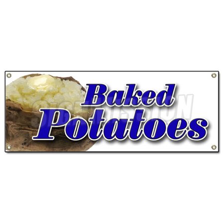 BAKED POTATOES BANNER SIGN signs stand concession Idaho hot potato ...