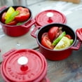 thumbnail image 6 of Staub Cast Iron 0.25-qt Mini Round Cocotte - Cherry, Made in France, 6 of 16