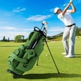 thumbnail image 2 of Gymax 8-Way Golf Stand Bag w/ 5 Pockets Lightweight Portable Golf Club Bag Handles Green, 2 of 9