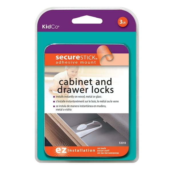 Kidco Adhesive Mount & Drawer Lock (3Pack)