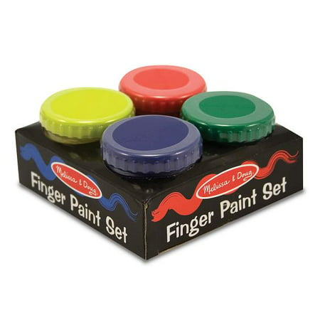 Melissa & Doug Finger Paint Set (4 pcs) - Red, Yellow, Blue, (Best Finger Paint For Babies)