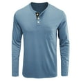 thumbnail image 3 of Lumtrix Mens Casual Short Sleeve Henley Shirts Fashion Button T Shirts with Pocket Long Sleeve Basic Plain Cotton Tee Shirts Light Blue 3XL, 3 of 5