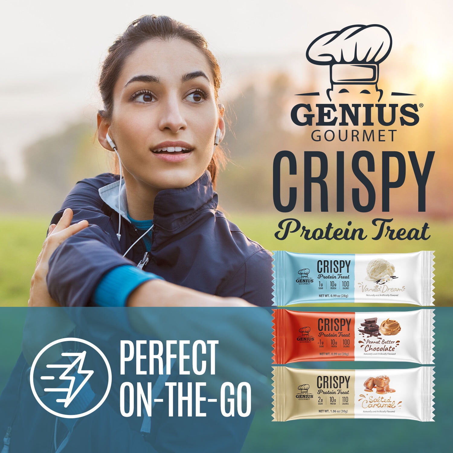 Genius Gourmet Vanilla Dream Protein Treat 10 - 0.99 oz Bars