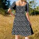 thumbnail image 5 of Vestido de manga corta con estampado de trastes para mujer, vestidos elegantes y chic para bodas y noches., 5 of 7