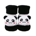 thumbnail image 2 of Povozer Baby Booties Girl Boy Cozy Sock Shoes Toddler Warm Knit Booties(Black,One Size), 2 of 4