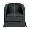 thumbnail image 4 of Aukfa Swivel Accent Chair, 28" Small Club Chair Read Chair for Living Room Bedroom, Leather, Black, 4 of 10