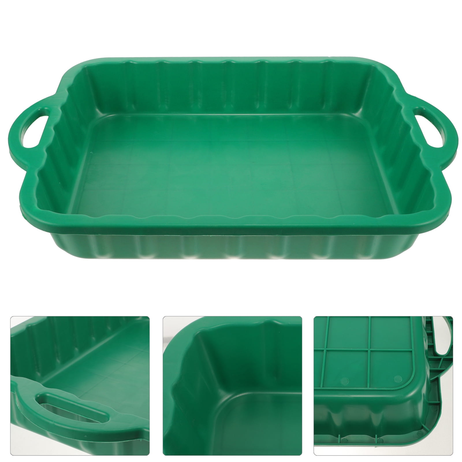 ELAYARD Large Capacity Green Plastic Oil Drain Pan, Leakproof and Lightweight with Easy Pouring Spout for Car Maintenance