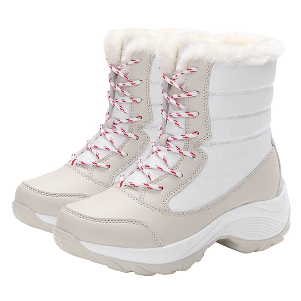 JShteea Botines Impermeables Antideslizantes Felpa Cálidos Botines Talla (blanco 35)