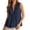 #0262-Navy, variant on Women's Summer Solid Color Ruffled Wave Neck Sleeveless Top