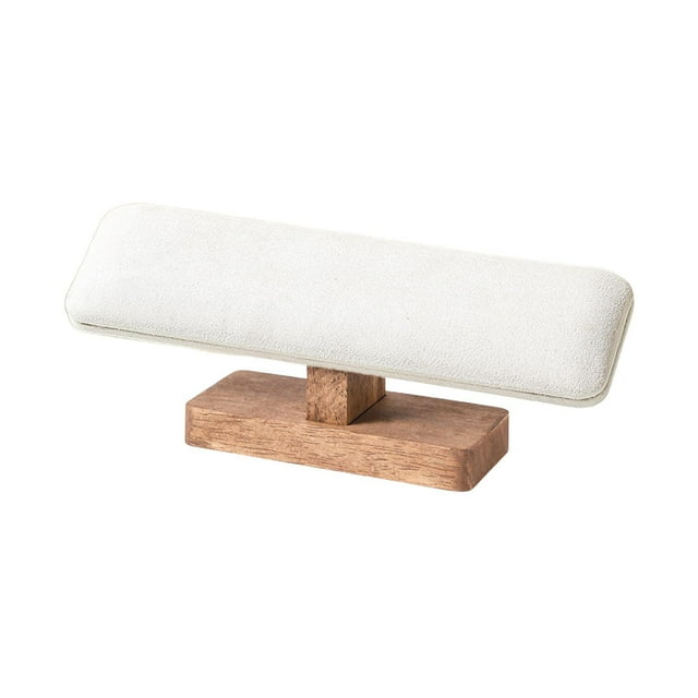 Expositor de pulseras, soporte para joyas, base de barra de terciopelo, organizador de joyas para brazaletes Beige