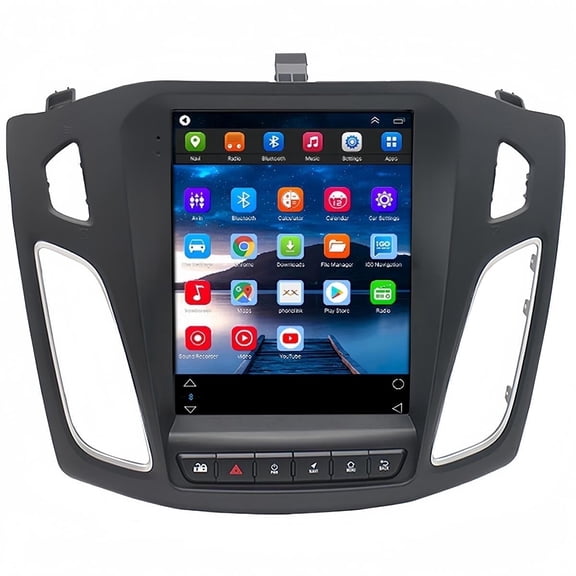 Guwzn Car Stereo Radio for Ford Focus 2012-2018 9.7" Vertical Touchscreen 2 32G Vehicle GPS Navigation Wireless CarPlay Android Auto
