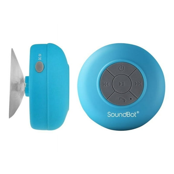 SoundBot Portable Wireless Speaker, Handsfree, Built-in Mic, Water Resistant Bluetooth Speakerphone, 6hrs of Playtime, Blue