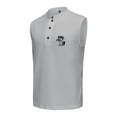 thumbnail image 7 of Bpyeka Men's Stand Collar Partial Button Sleeveless Henley Tank Tops, Palm Tree Graphic Casual Athletic Shirts for Running Workout & Summer Daily Wear, S-3XL, Gray, 7 of 7
