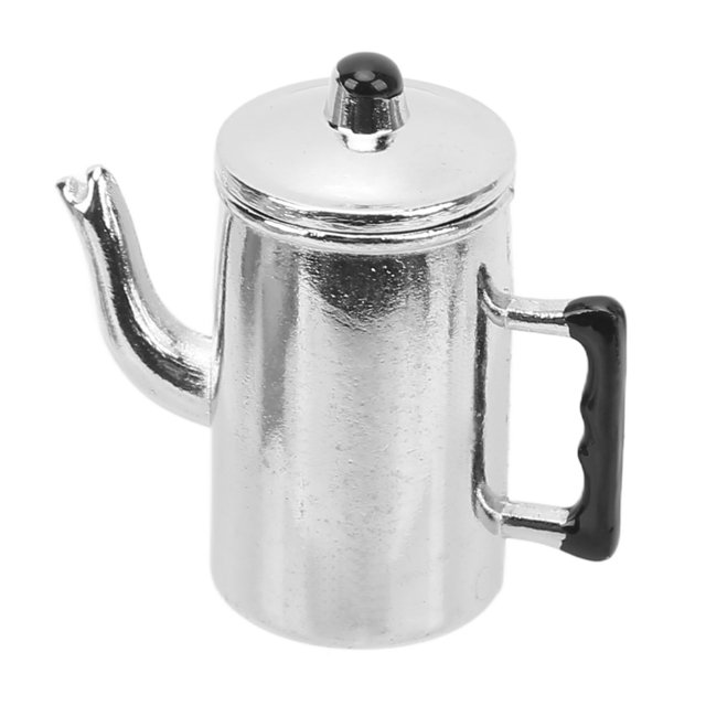 Dollhouse Kettle, Mini Kitchen Accessories Interesting Durable Realistic Miniature Kettle Alloy For Toy House Decoration ANGGREK Dollhouse Kettle