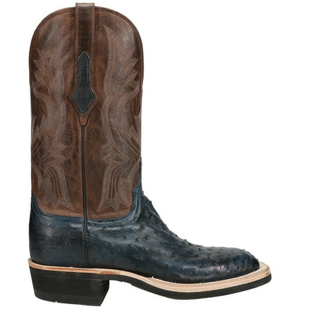 Lucchese Mens Cliff Full Quill Ostrich Square Toe Cowboy Casual Mid Calf B