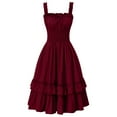thumbnail image 1 of Womens Halloween Costumes 2024 Cosplay Gothic Dresses Women's Fashion Solid Colour Vintage Sleeveless Dress Slim Dresses, 1 of 3