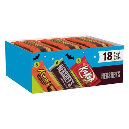 Hershey, Milk Chocolate Assortment Candy Bars, Halloween, 27.3 oz, Box (18 Count)