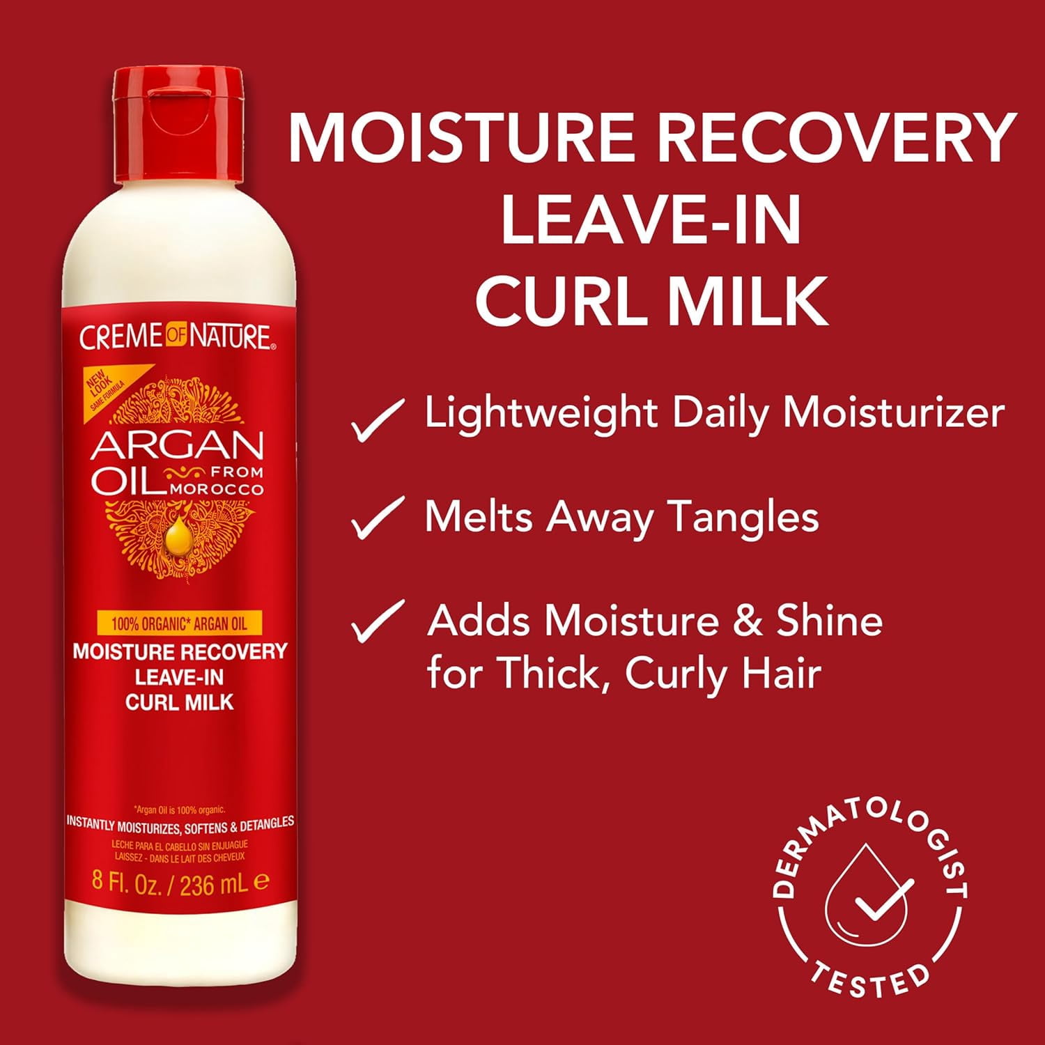 Creme of Nature Argan Oil Leave-in Hair Milk 8 oz (Pack of 2)