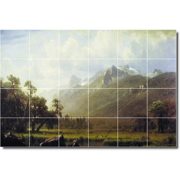 Ceramic Tile Mural-Albert Bierstadt Landscapes Painting 102. 25.5" w x 17" h using (24) 4.25 x 4.25 ceramic tiles