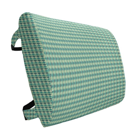 

Abstract Lumbar Pillow Oval Curved Vertical Lines with Classic Effects Dots Retro Graphic Soft Back Cushion for Office Chairs with Adjustable Straps 14 x 13 Sea Green Petrol Blue by Ambesonne
