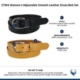 thumbnail image 2 of CTM  Adjustable Smooth Leather Dress Belt Set (Women), 2 of 2