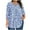 Light Blue-12, variant on successthop Floral Blouses for Women Plus Size 3/4 Sleeve Tunic Top Crewneck Curved Hem Shirt Print Tops Loungewear