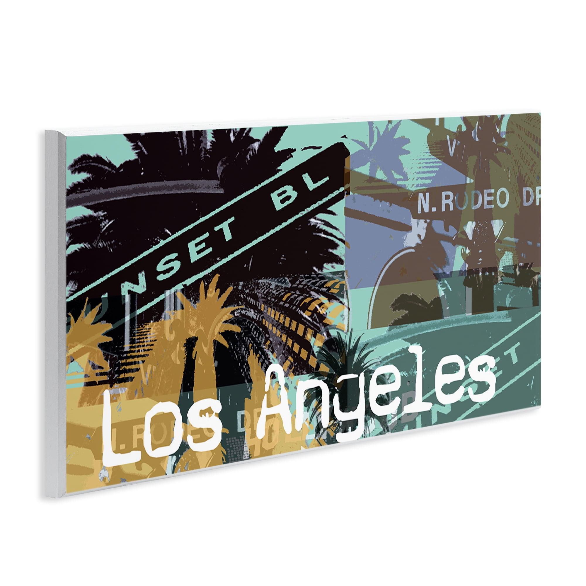 Stupell Industries Los Angeles Travel Collage Town & City Painting Unframed Art Print Wall Art, 17 x 7