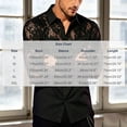 thumbnail image 3 of ShomPort Men's Button Down Shirt Floral Lace See Through Patchwork Collared Long Sleeve Clubwear Going Out Outfits, 3 of 3