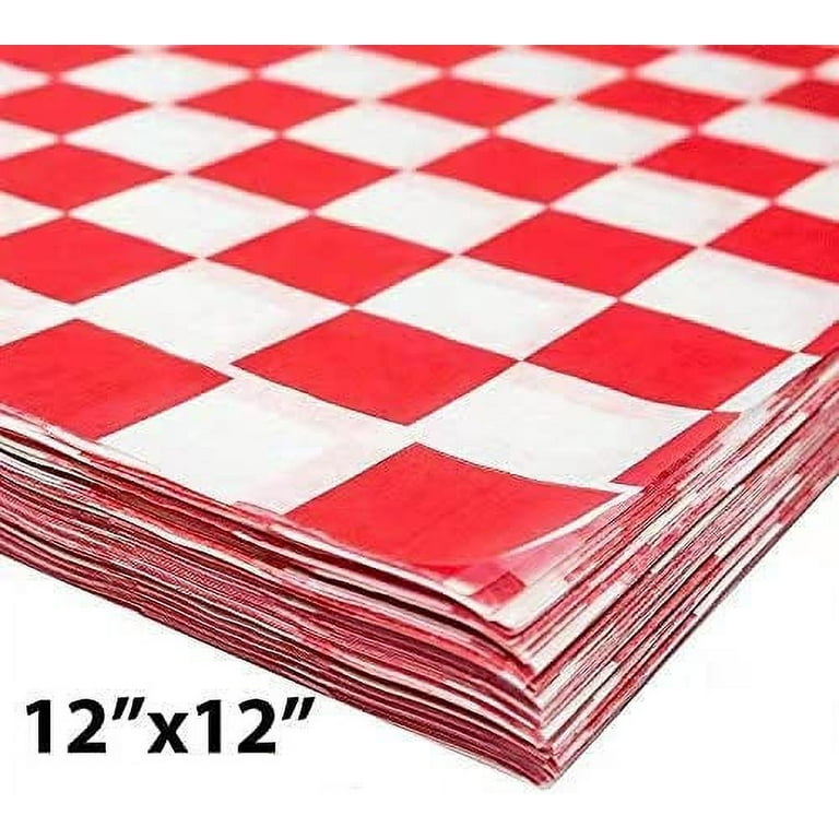 50pcs, Dry Waxed Deli Paper, Deli Paper, Plastic Food Basket Paper Lining Food Greaseproof Waxed Paper Classic Checkered Bread Party Holiday And Outdoor Use Multi Colored Sandwich Wrapping Paper P 44629035