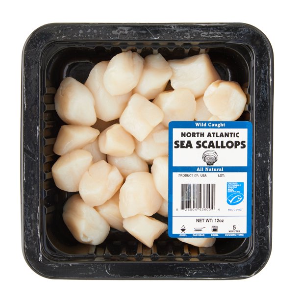 North Atlantic Fresh Wild Caught Sea Scallops, 12 oz