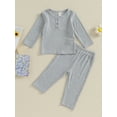 thumbnail image 2 of Bagilaanoe 2pcs Baby Boys Girls Clothing Sets Toddler Long Sleeve Ribbed Tops + Pants 3M 6M 12M 18M 24M 3T Kids Fall Casual Outfits, 2 of 9