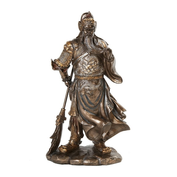 PTC 10630 Guan Yu Chinese Fighting Warrior Resin Statue Figurine, 12.25"