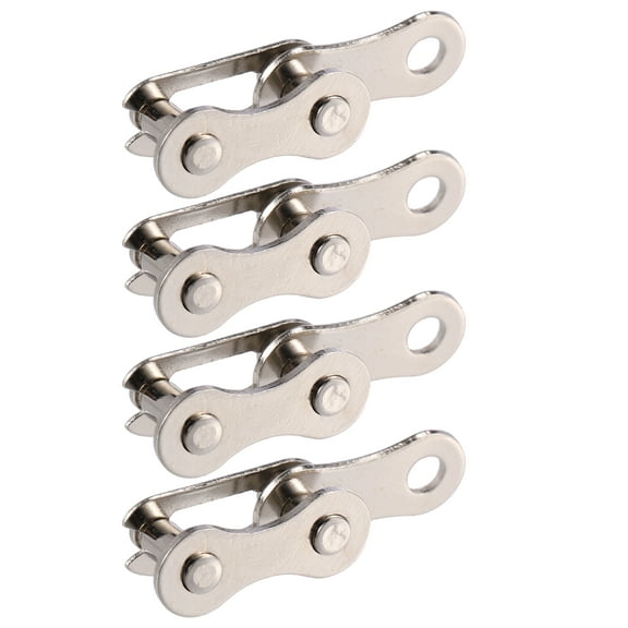 Unique Bargains 4 Pair Single Speed Master Chain Link Connectors Bicycle Bike Reusable Speed Chain Link Silver Tone