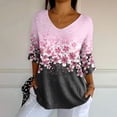 thumbnail image 2 of Shirts For Women Women's Breast Cancer Awareness Print Shirt V Neck T Shirt Womens Tops, 2 of 4